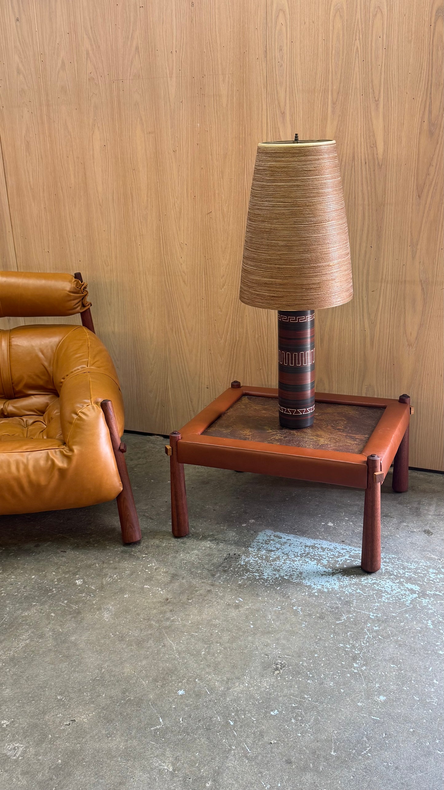 1960s Large Table Lamp by Lotte and Gunnar Bostlund in Hand-painted ceramic