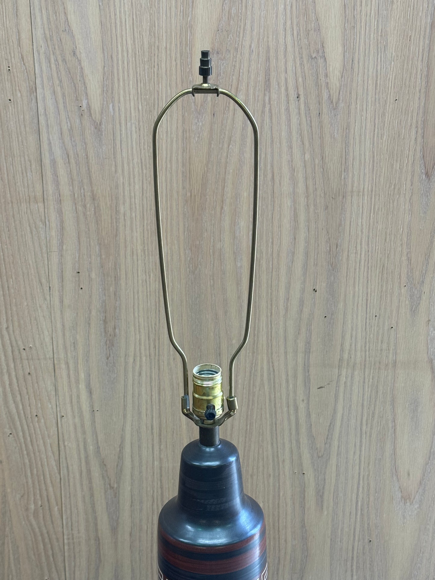 1960s Large Table Lamp by Lotte and Gunnar Bostlund in Hand-painted ceramic