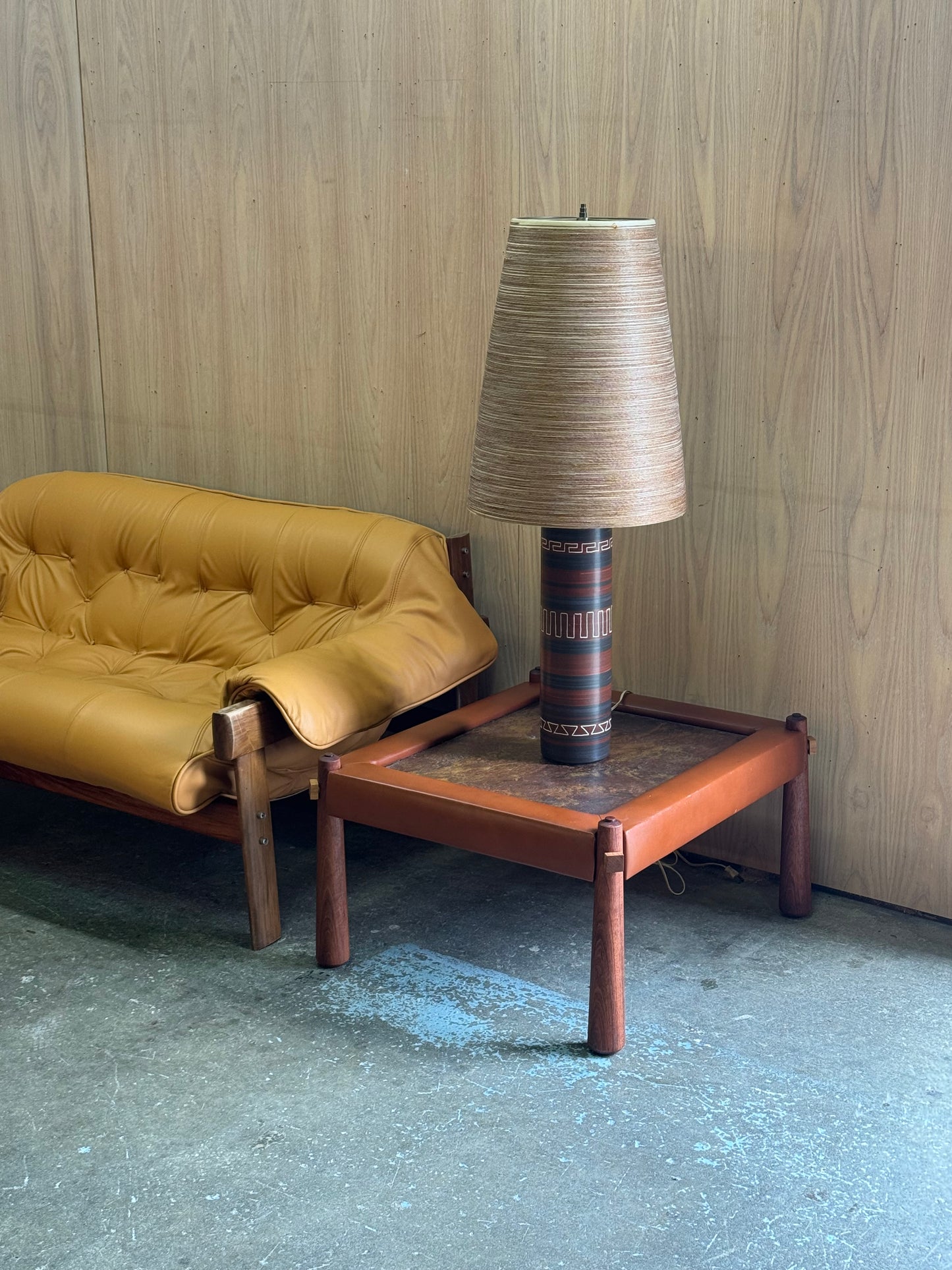 1960s Large Table Lamp by Lotte and Gunnar Bostlund in Hand-painted ceramic