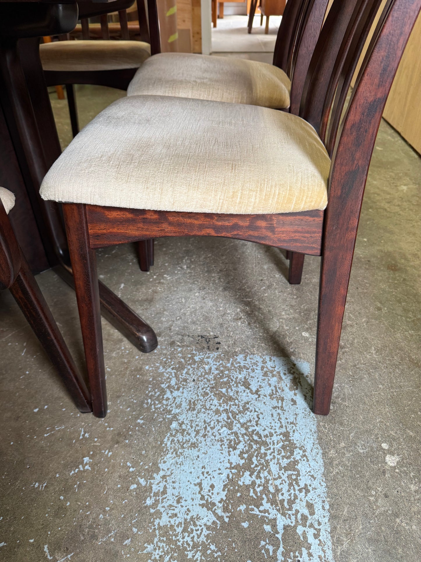 1960s Dining Chairs Set by Benny Linden in rosewood and original fabric