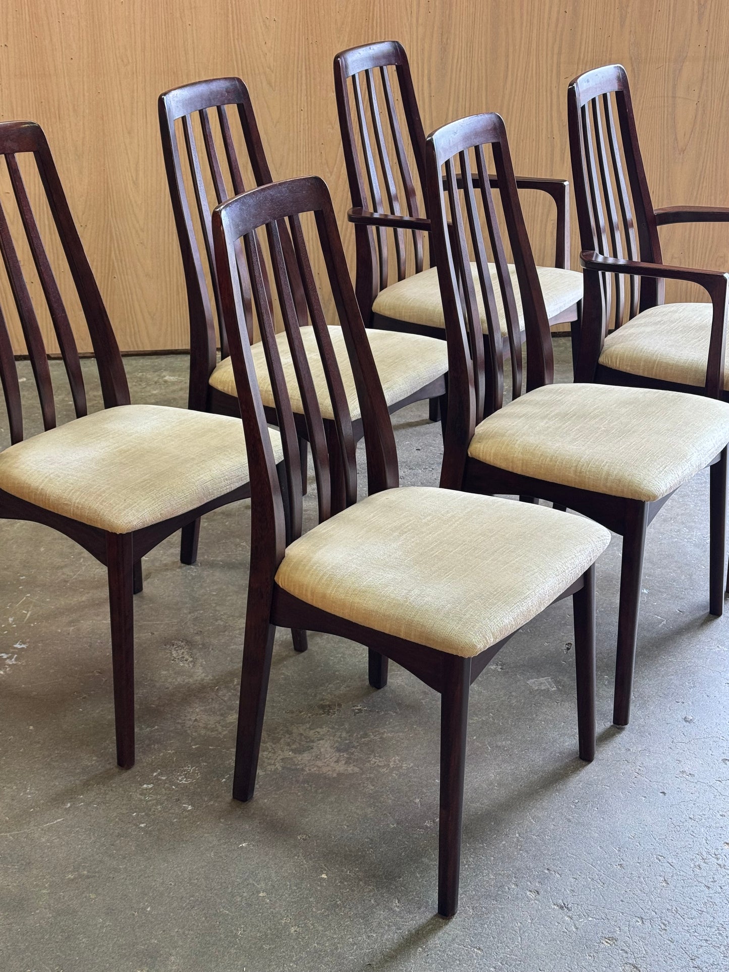 1960s Dining Chairs Set by Benny Linden in rosewood and original fabric