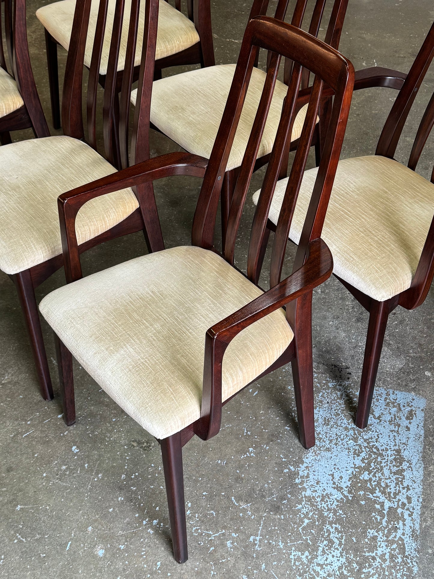 1960s Dining Chairs Set by Benny Linden in rosewood and original fabric