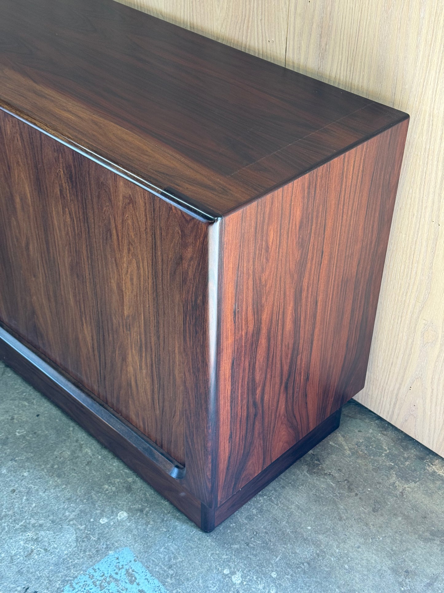 1960s Tambour doors Credenza by Bernhard Pedersen in Rosewood