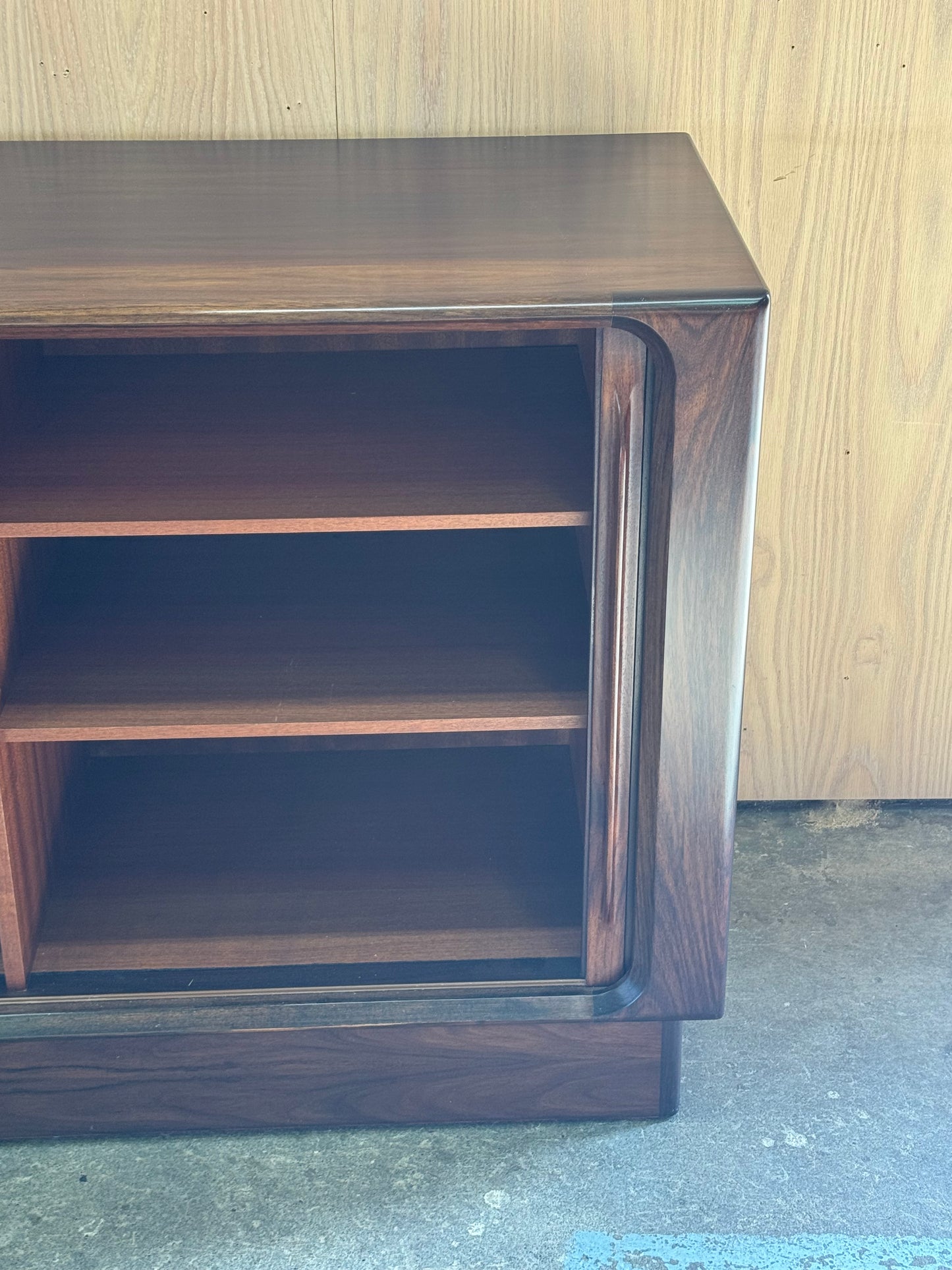 1960s Tambour doors Credenza by Bernhard Pedersen in Rosewood