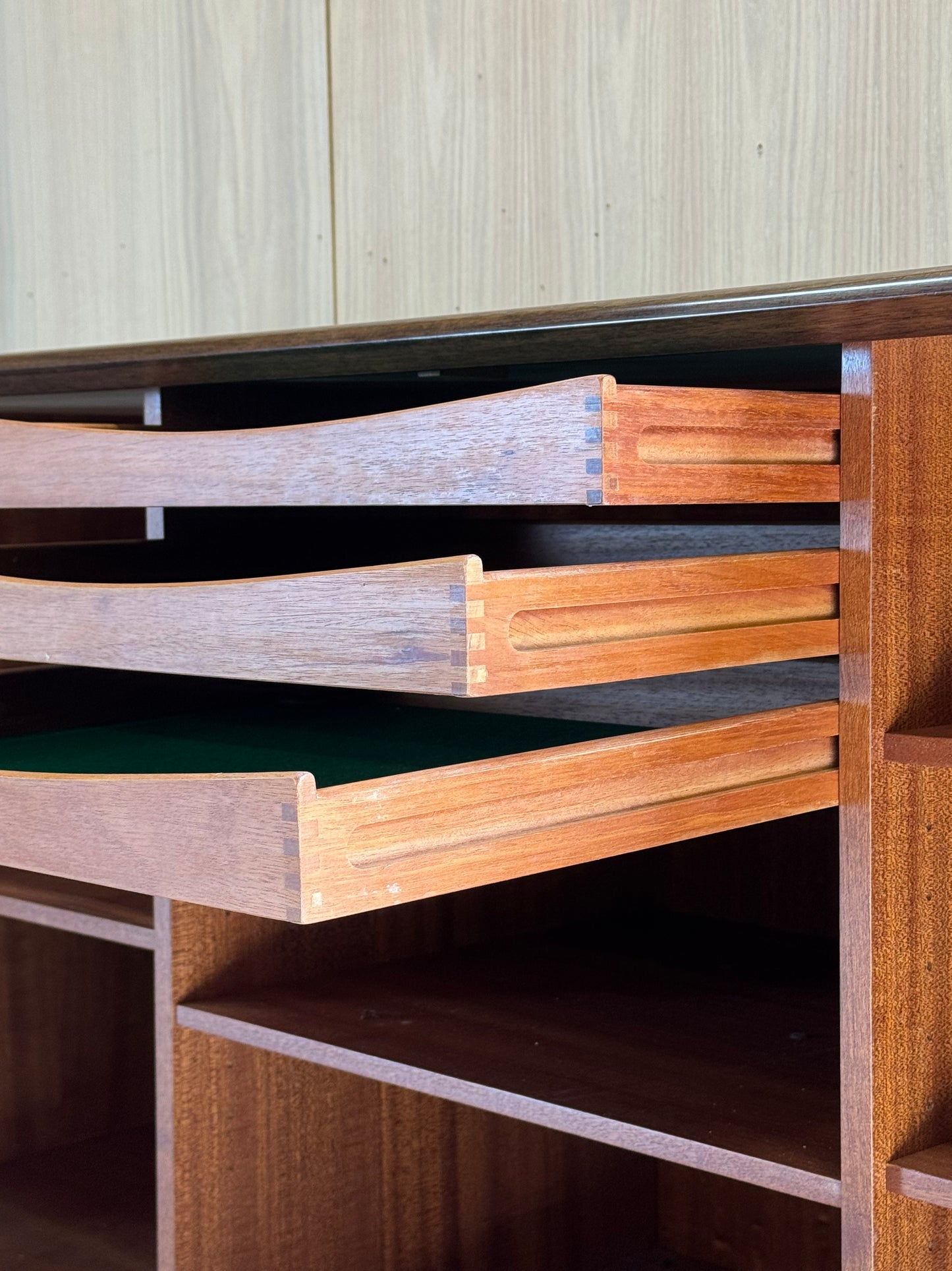 1960s Tambour doors Credenza by Bernhard Pedersen in Rosewood