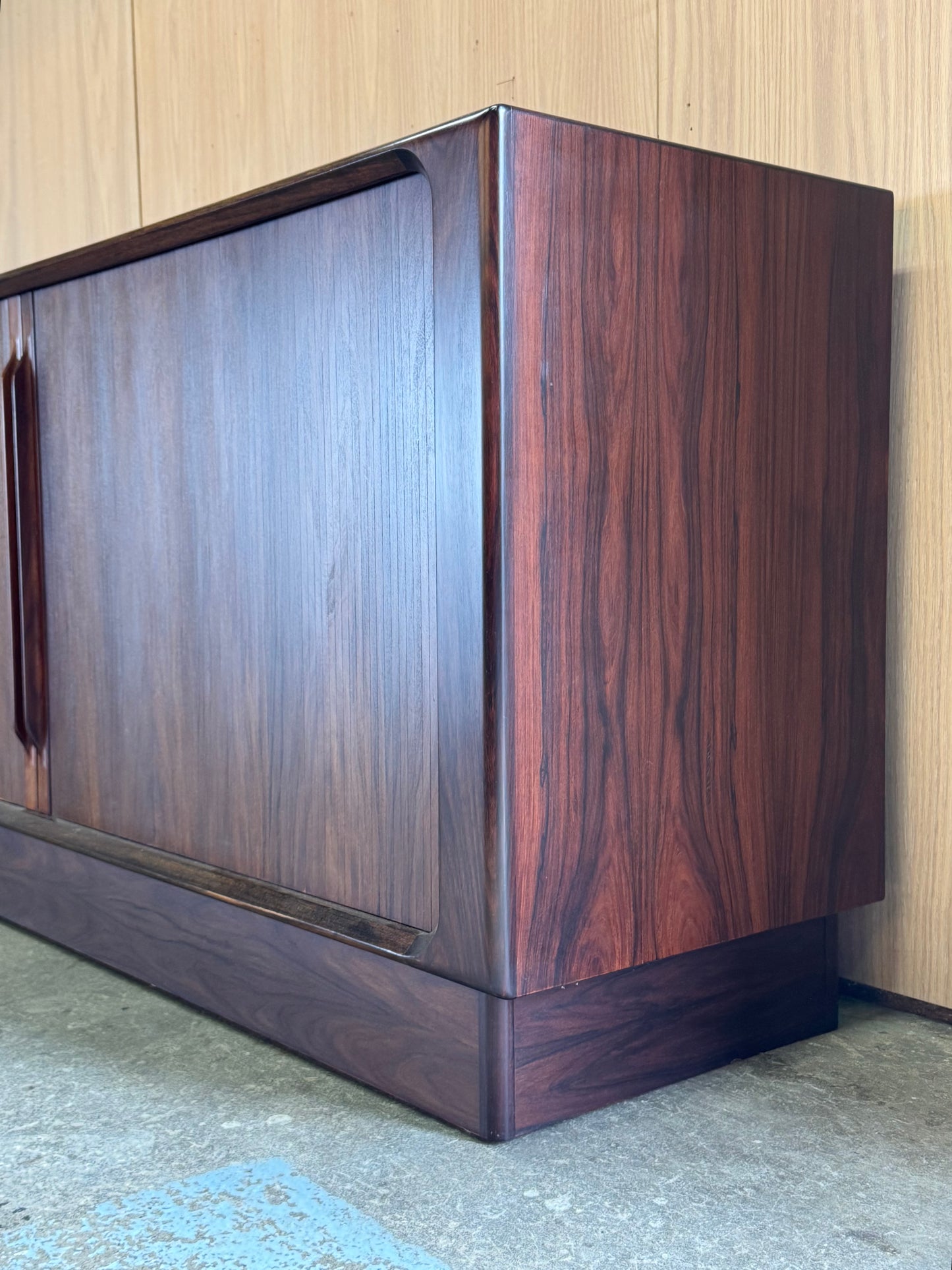1960s Tambour doors Credenza by Bernhard Pedersen in Rosewood