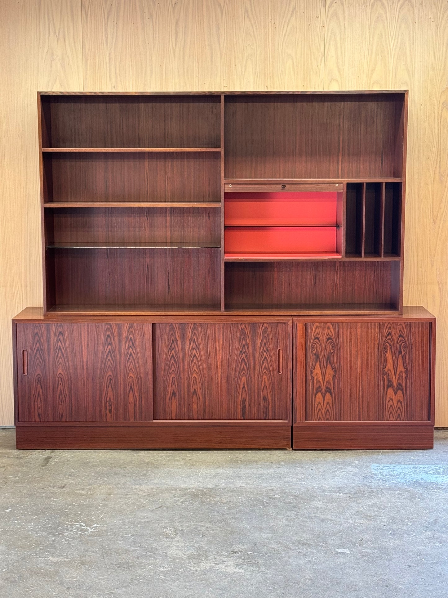 1960s Tambour door Cabinet by Poul Hundevad for Hundevad and Co in rosewood