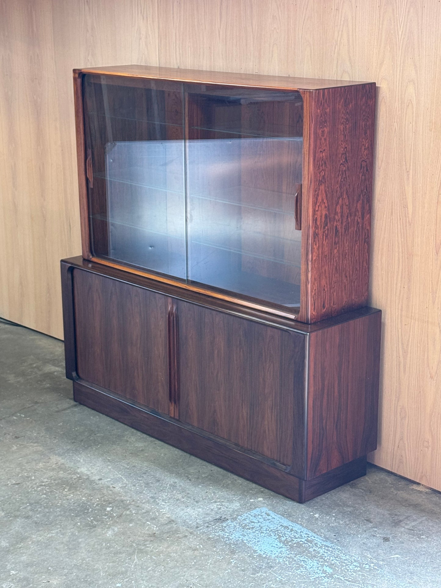 1960s Tambour doors Credenza by Bernhard Pedersen in Rosewood