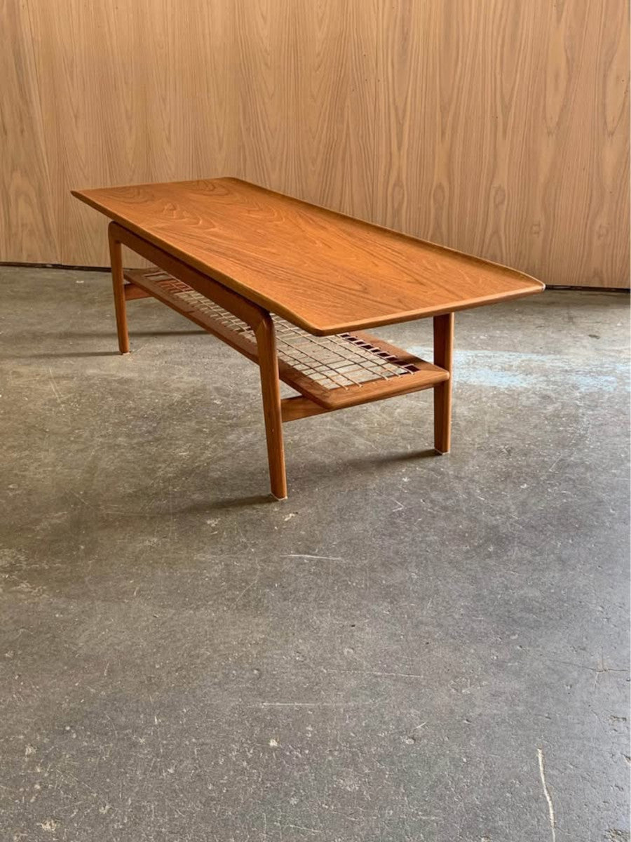 1960s Teak and Cane Coffee Table