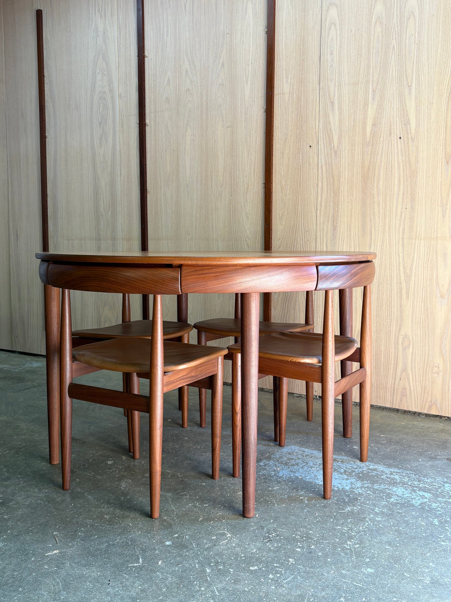 Rare Hans Olsen Teak “Roundette” Dining Set for Frem Røjle