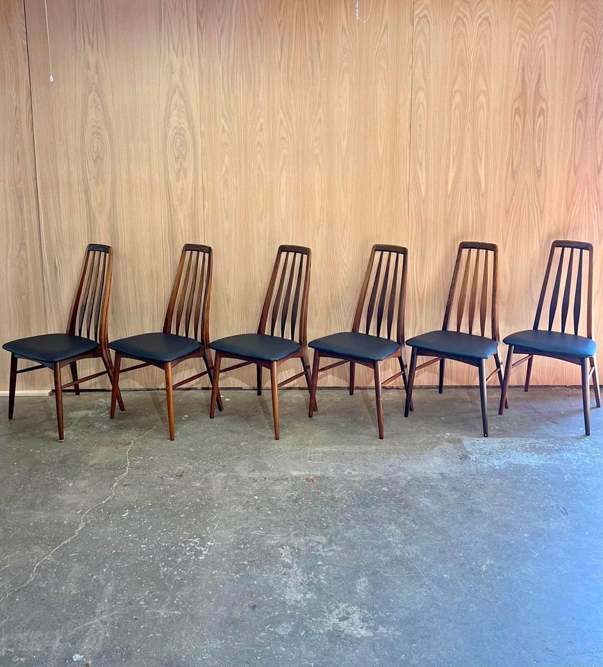 Set of 8 1960s Rosewood ‘Eva’ dining chairs by Nils Koefoed