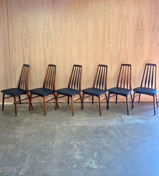 Set of 8 1960s Rosewood ‘Eva’ dining chairs by Nils Koefoed