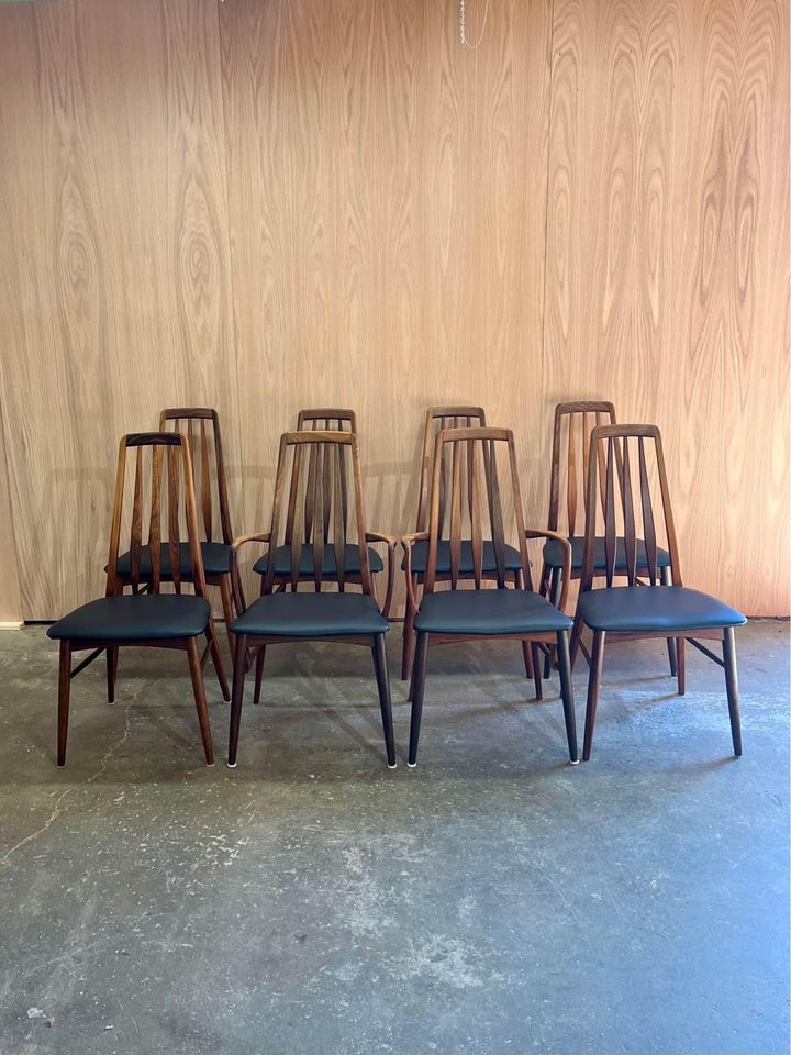 Set of 8 1960s Rosewood ‘Eva’ dining chairs by Nils Koefoed