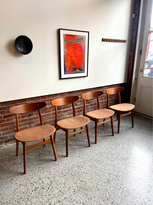 Set of Four 1960's Danish CH32 Chairs by Hans J. Wegner for Carl Hansen & Son