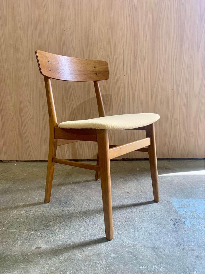 Set of Four 1970s Danish Teak and Beech Dining Chairs