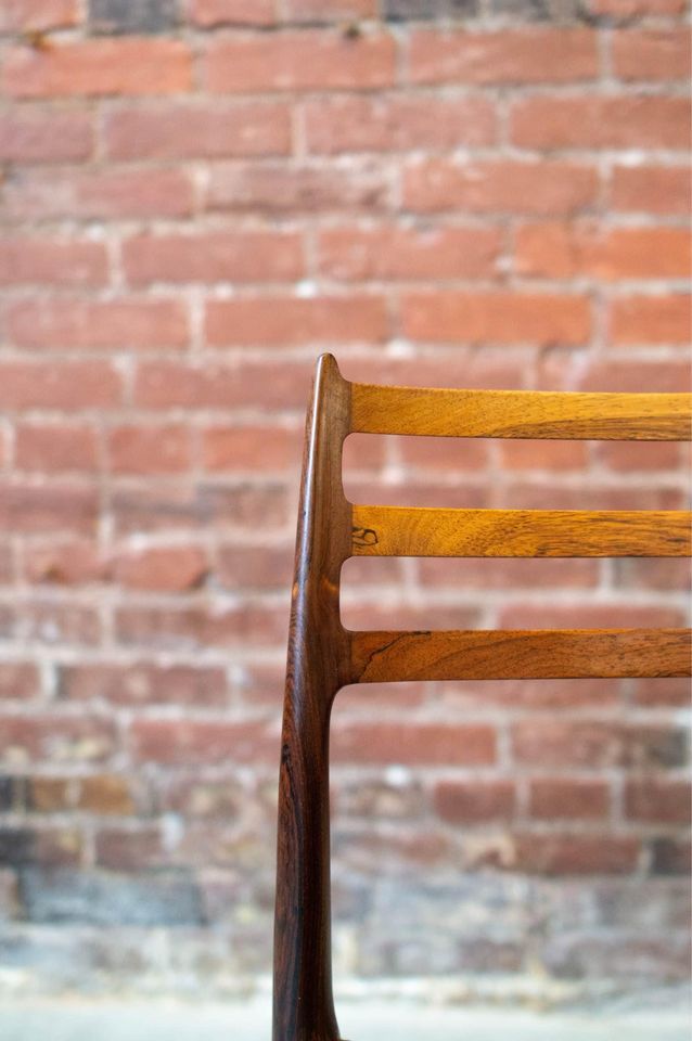 Set of Six 1960s Brazilian Rosewood Model 78 Chairs by Niels Møller