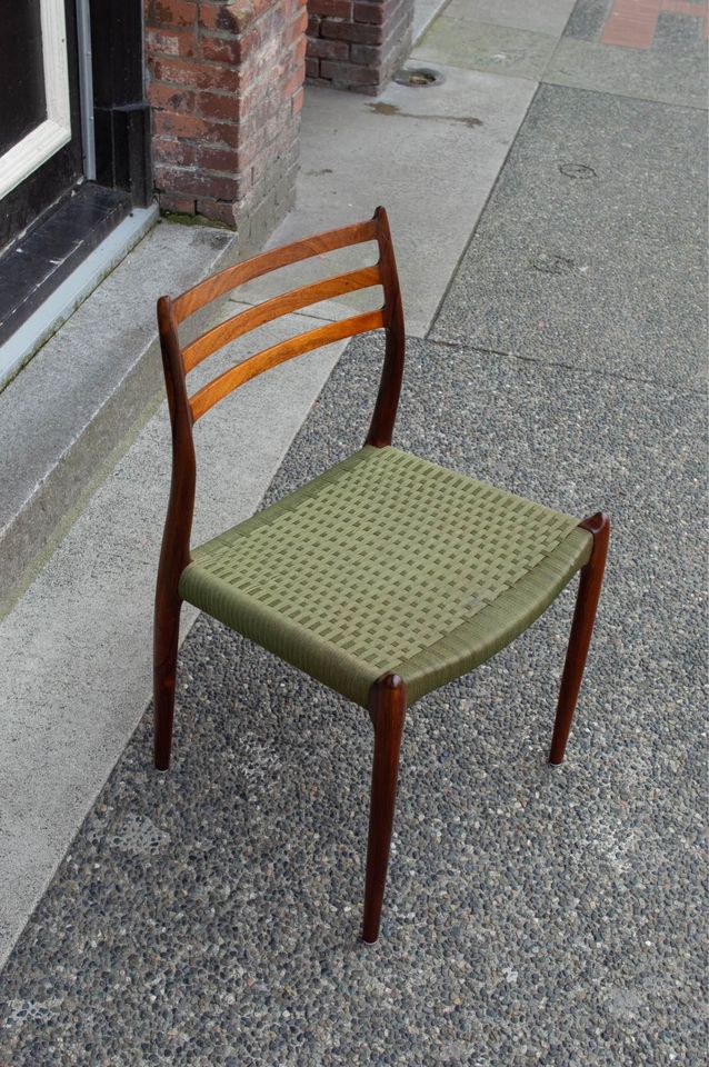 Set of Six 1960s Brazilian Rosewood Model 78 Chairs by Niels Møller