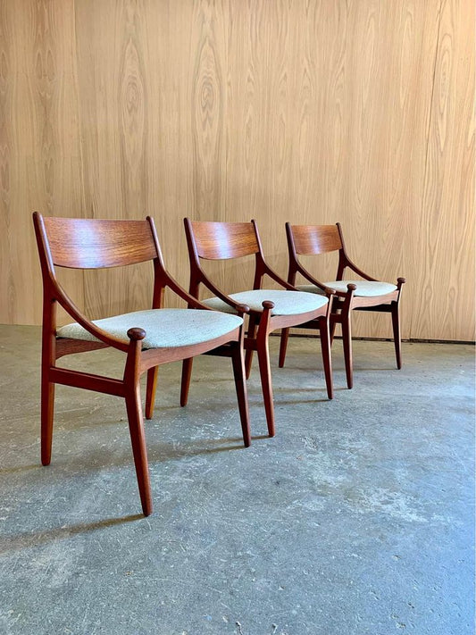 Set of Six 1960s Danish Teak Dining Chairs