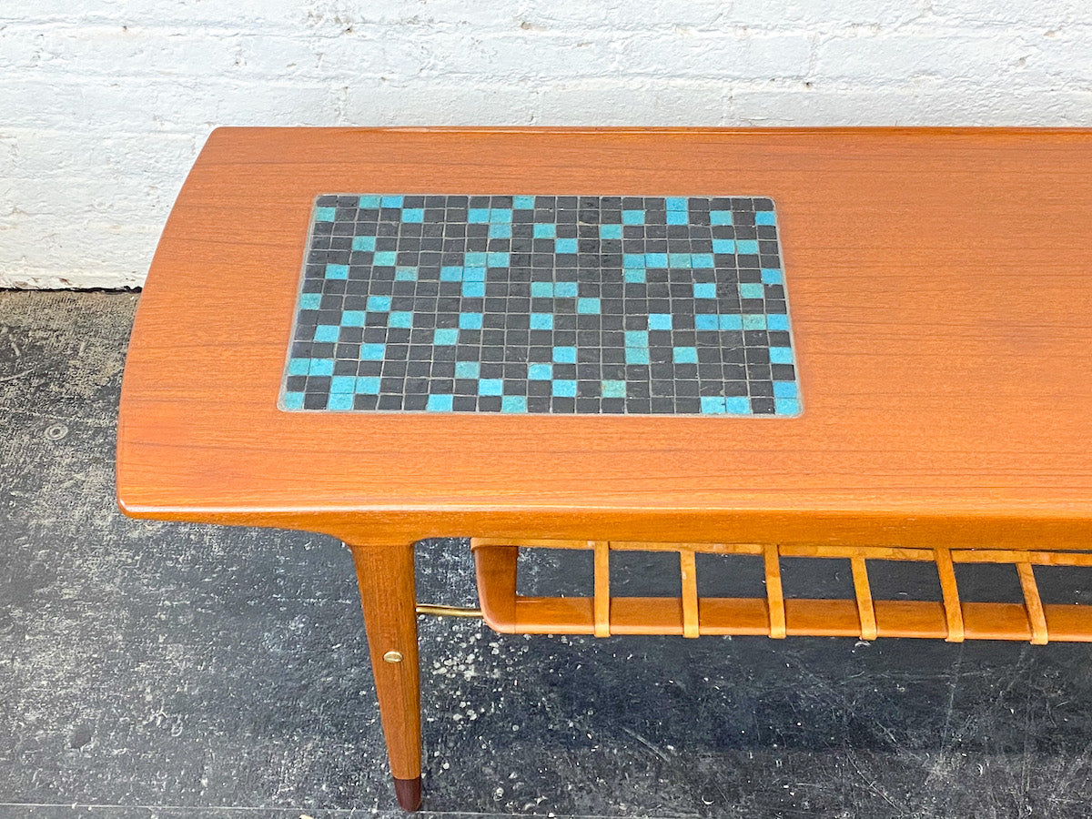 1950s Teak and Mosaic Coffee Table