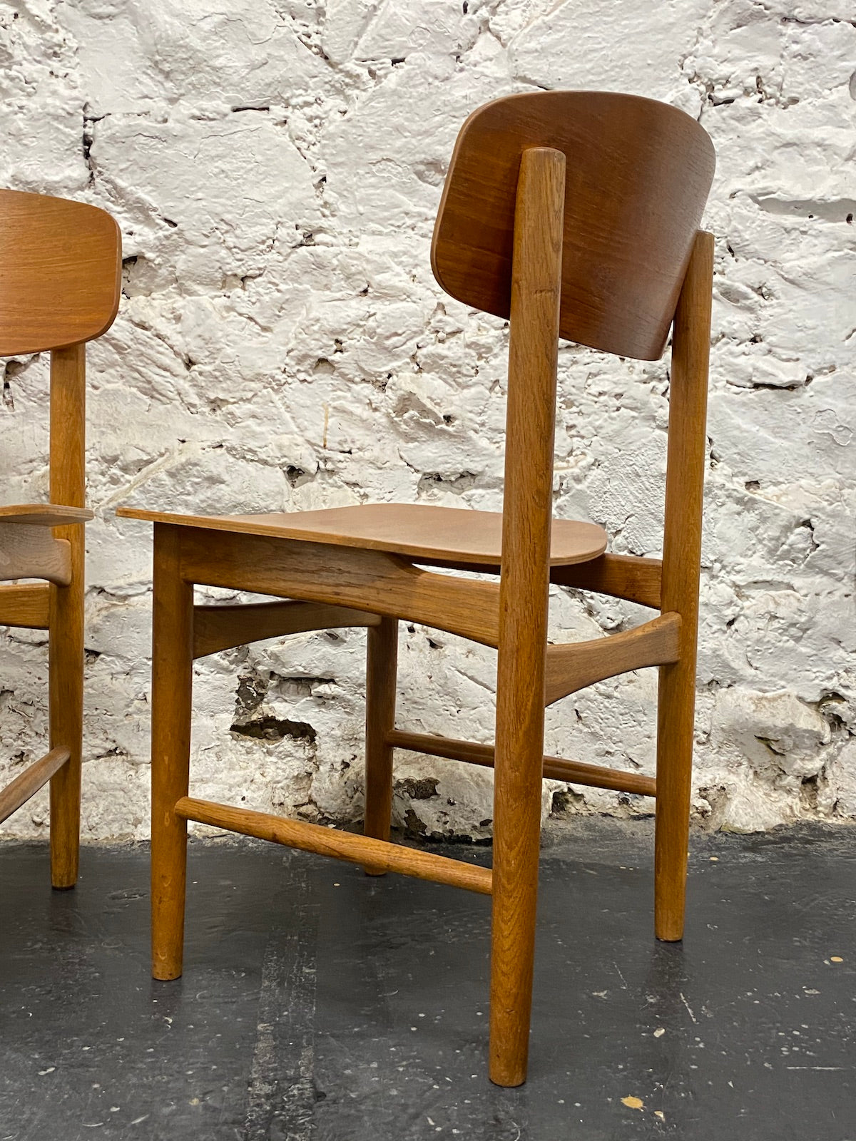 Pair of Børge Mogensen Teak and Oak Dining Chairs