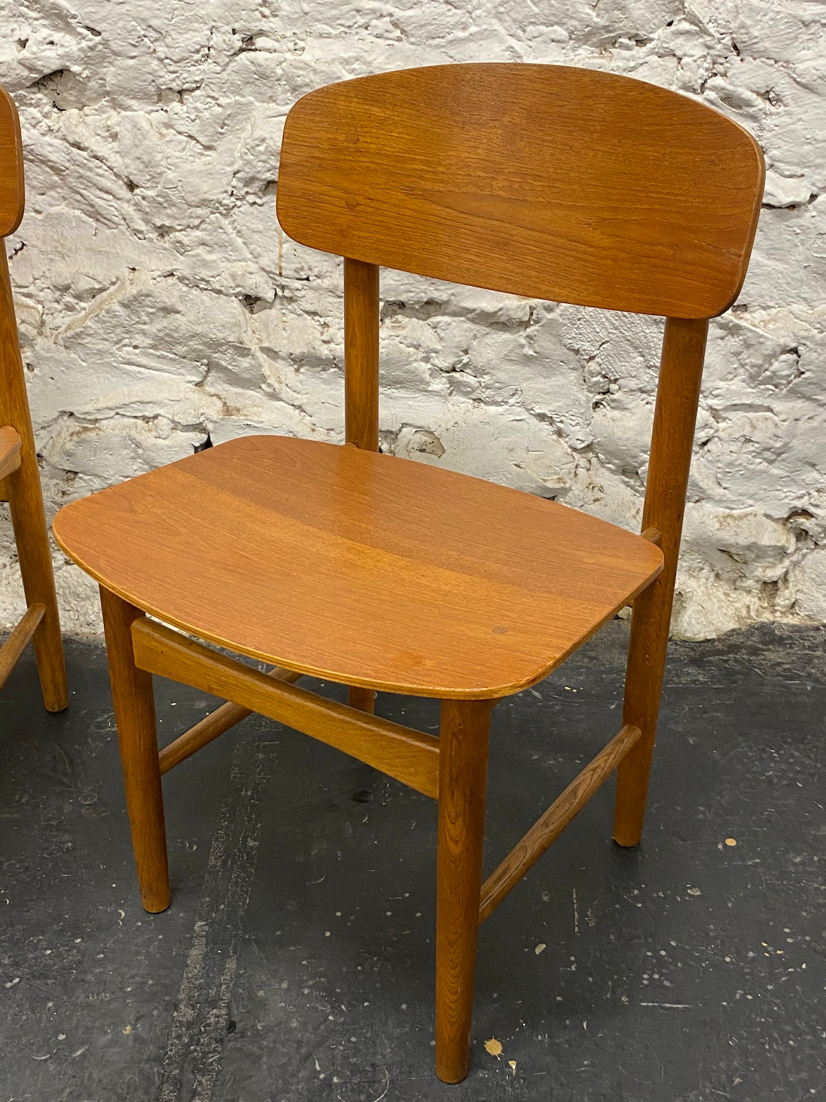 Pair of Børge Mogensen Teak and Oak Dining Chairs