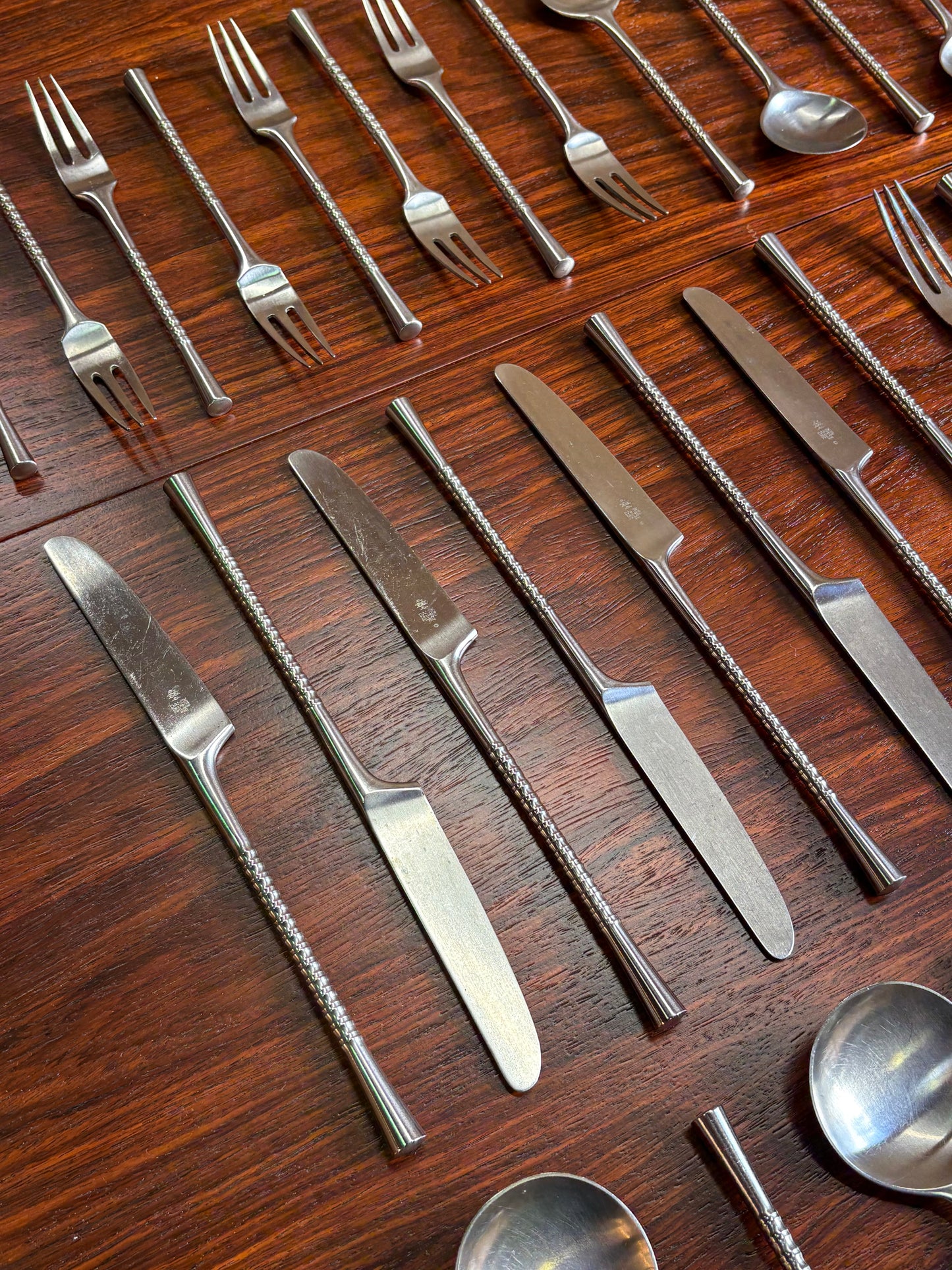 Vintage “Jette” Flatware Service for Eight by Jens Quistgaard for Dansk (circa 1970s)