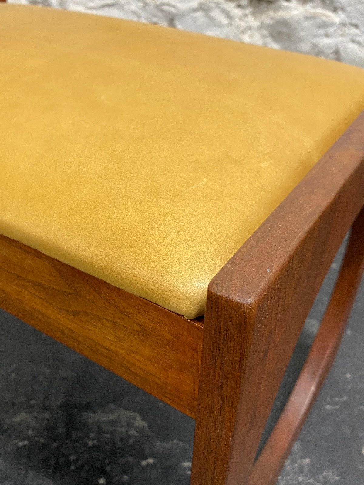 Walnut and Leather Stool