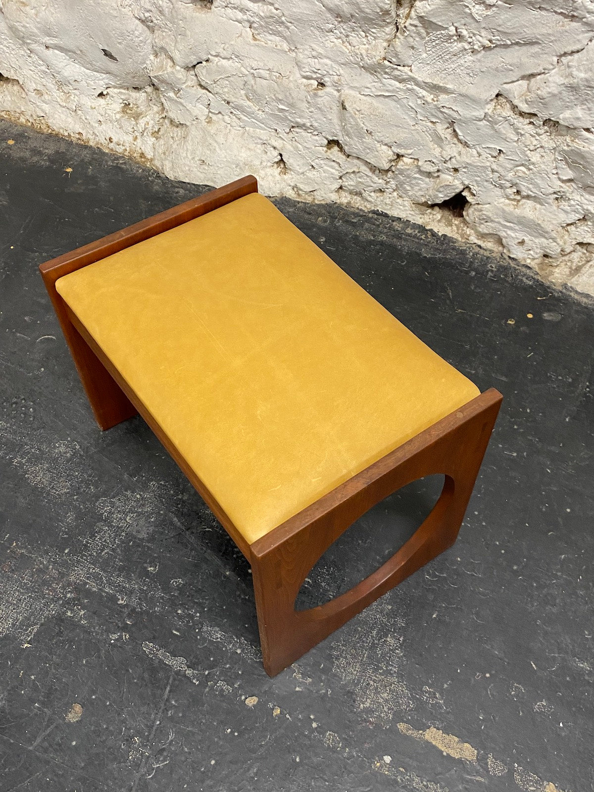 Walnut and Leather Stool