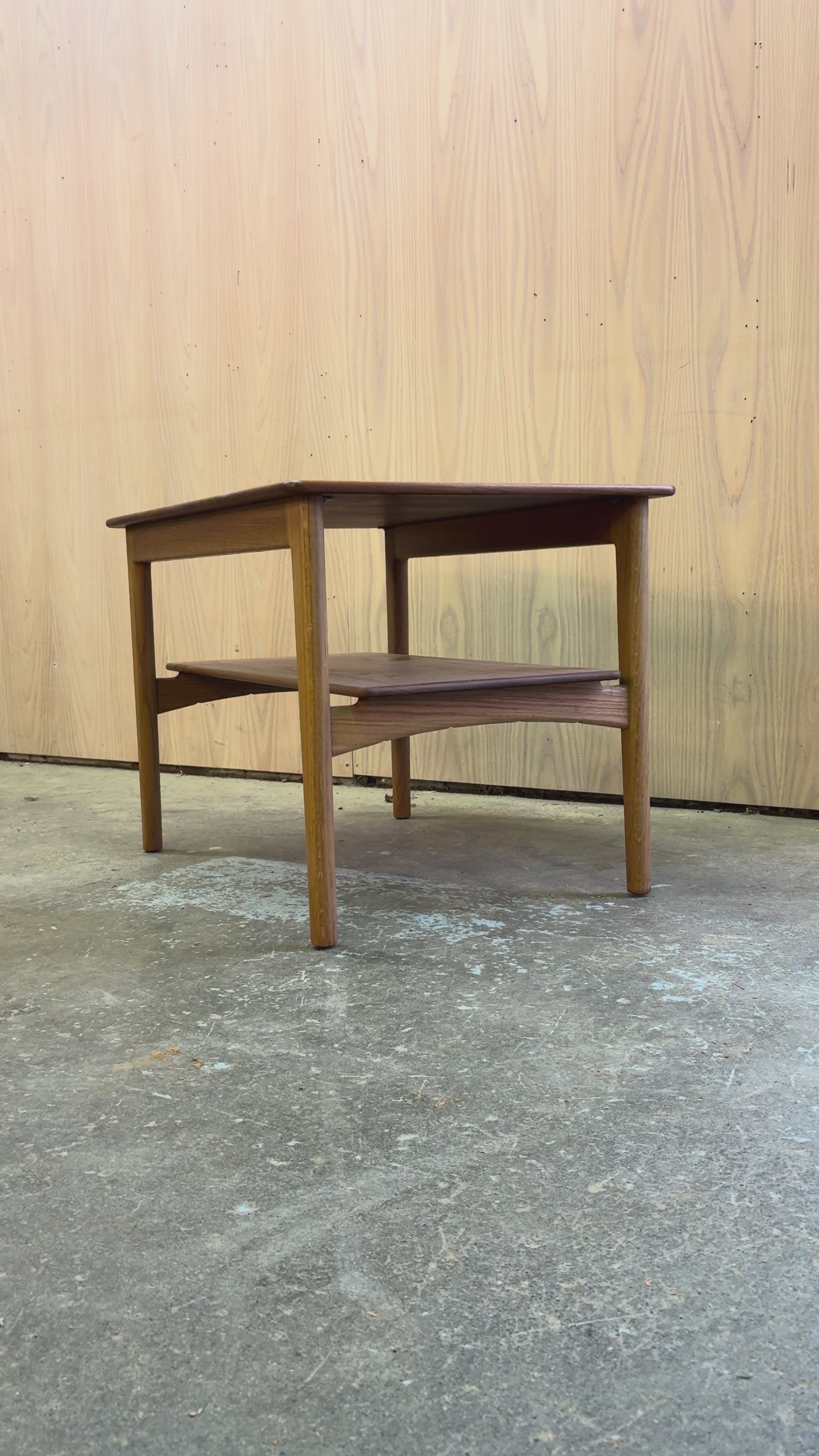 1960s Solid Teak & Oak Side Table by Hans J. Wegner for Johannes