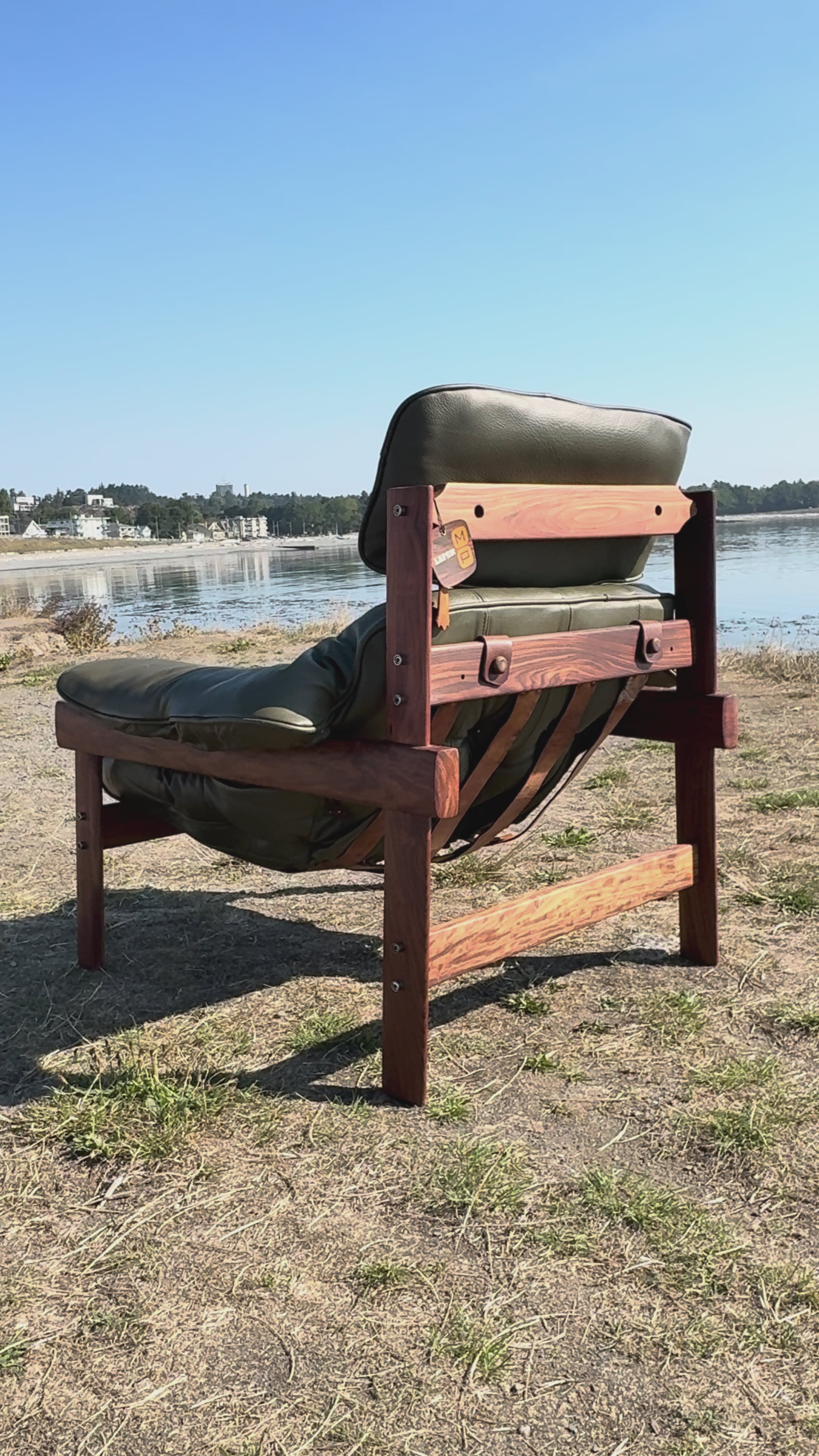 1960s Brazilian Wood and Leather MP41 Lounge Chair by Percival