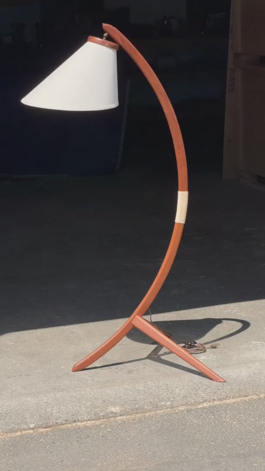 1960s Canadian Modern Bow Floor Lamp in teak