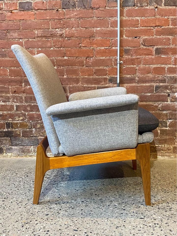 1960s Mid Century “Scoop” Teak and Leather Rocking Chair by R Huber - Pray  for Modern