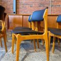 1960s Danish Teak and Leather Dining Chairs by Erik Buch