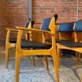 1960s Danish Teak and Leather Dining Chairs by Erik Buch