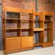 Mid Century Freestanding Modular Teak Wall Unit Bookcase