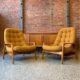 Pair of 1960s Teak “Scoop” Lounge Chairs by R Huber