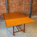 1960s Danish Teak Flip-Top Expanding Dining Table Desk