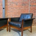 Danish Brazilian Rosewood and Leather Lounge Chairs Circa 1970