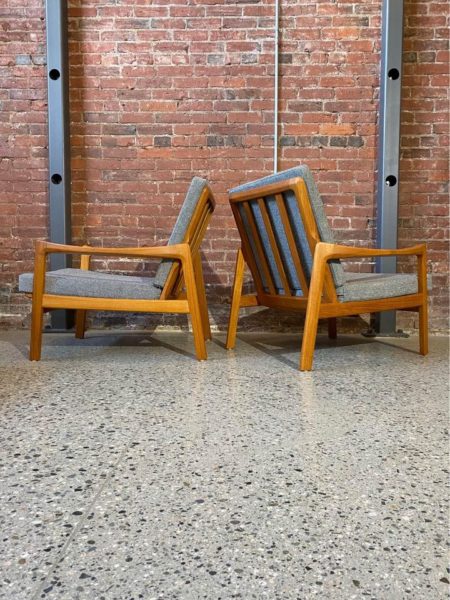 Pair of 1960s Norwegian Teak Lounge Chairs by Edvard Kindt-Larsen