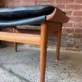 1960s Danish Teak and Leather “Bwana” Ottoman Stool by Finn Juhl