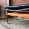 1960s Danish Teak and Leather “Bwana” Ottoman Stool by Finn Juhl