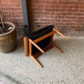 1960s Danish Teak and Leather “Bwana” Ottoman Stool by Finn Juhl