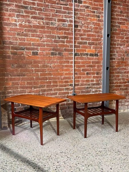 Mid Century Two Tier Side End Tables Circa 1960s