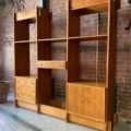 1960s Mid Century Teak Freestanding Wall System Bookcase