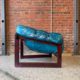 1970s Brazilian Wood and Leather MP91 Chair by Percival Lafer