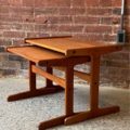 Pair of Solid Teak Nesting Side End Tables