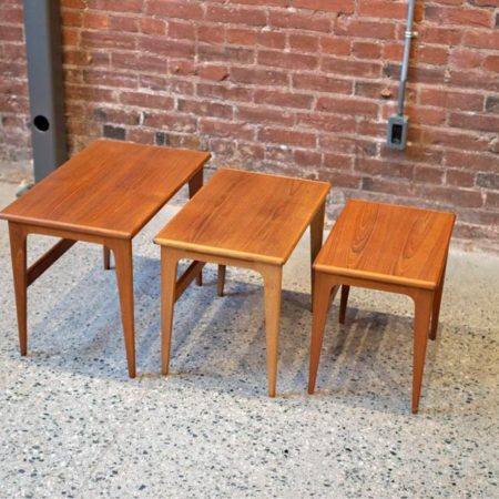1960s Danish Teak Nesting Side End Tables