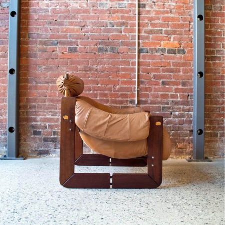 1970s Percival Lafer “MP-97” Chair in Wood and Leather