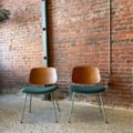 1960s Danish Teak and Steel Side Chairs by Borge Mogensen