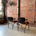 1960s Model 42 Side Chairs in Teak and Leather